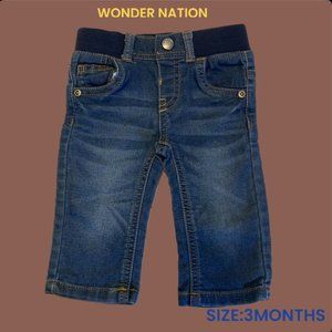 WONDER NATION DENIM JEANS FOR KIDS BLUE COLOUR SIZE 3 MONTHS